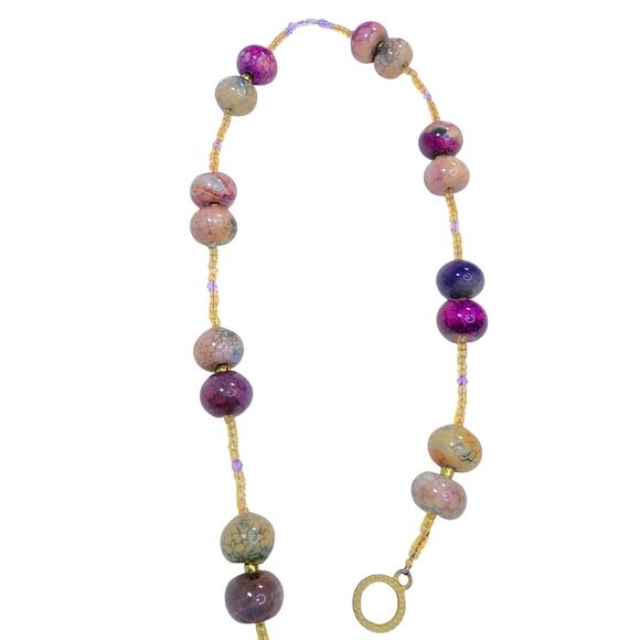 Artisan Ceramic Heart Beaded Suncatcher Life is a Journey Crackled Glass NEW - Picture 4 of 15